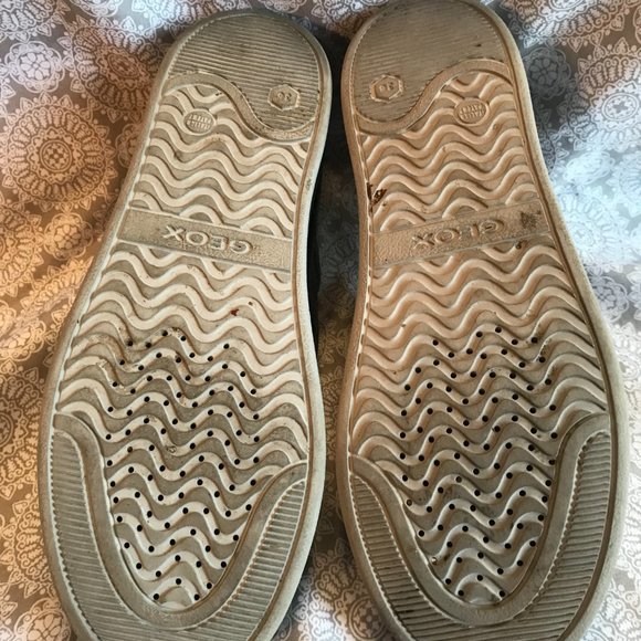 GEOX Respira  Leather Velcro Comfort Sneaker In Gunmetal Gray Size 5.5 - Picture 8 of 8